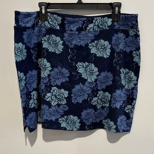 Floral Blue and Green Skort